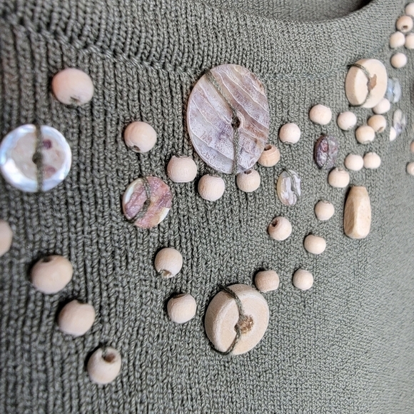 Chico's women's 2 (M) bohemian embellish charm light summer sleeveless tank top - Picture 5 of 12